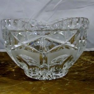 Vintage Lead Crystal Glass Bowl - candy dish, nut bowl, potpourri bowl - cut glass, etched, heavy piece, beautiful, classy, elegant