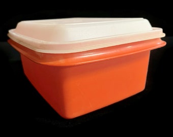 Vintage Tupperware Freeze N Save Ice Cream Keeper - red, sheer lid, 1254, 1990s - lunch box, craft storage, retro, kitchen, pantry, storage