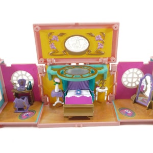 Vintage Bluebird Polly Pocket Deluxe Mansion Bedroom - 1999, Mattel, Dream Builders, no accessories - collectible, toy, miniature, mini