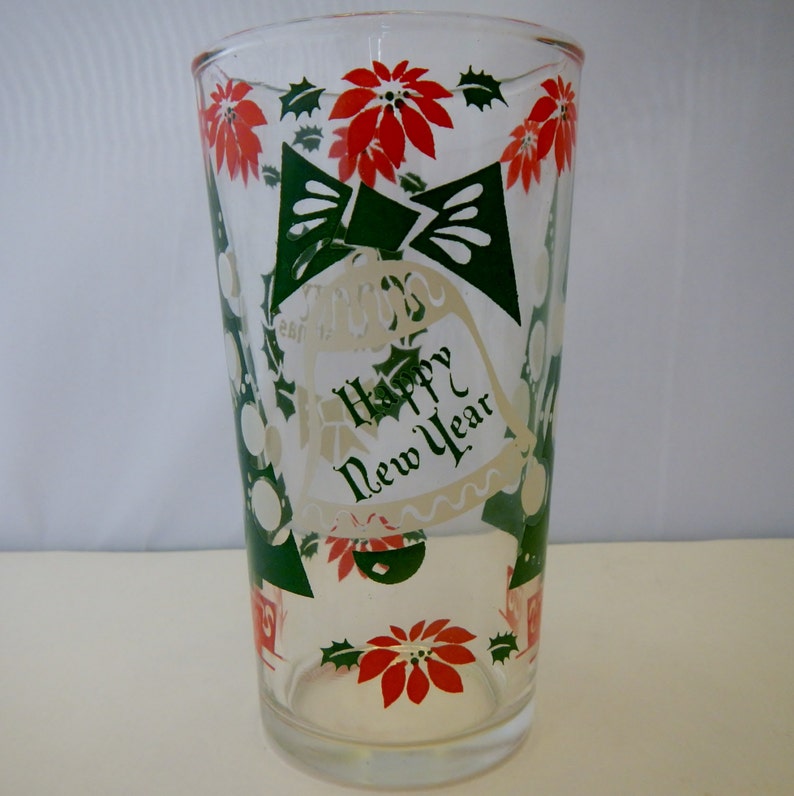 Vintage Holiday Drinking Glasses Hazel Atlas Glass 1960s Etsy