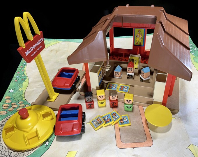 Vintage Playskool Mcdonald's Play Set 1974, 430, Merrygoround, Food