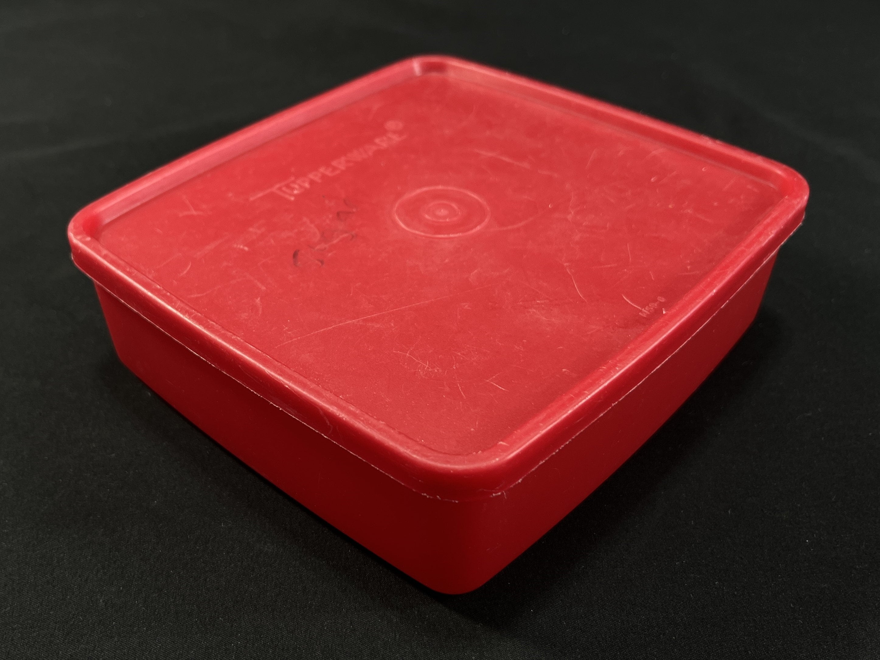 Vintage Tupperware Square-a-way Container, Lid - Red, Red Lid