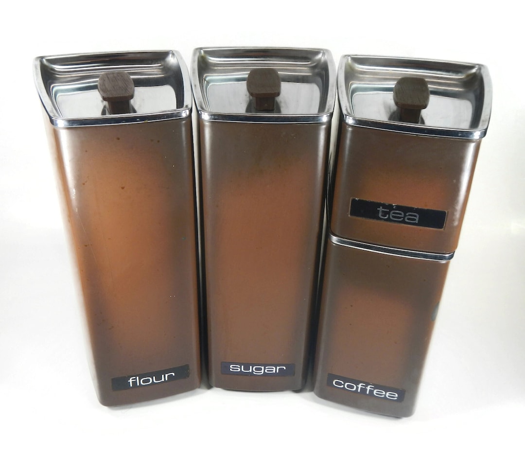 Vintage 1950's Lincoln Beautyware Chrome Canister Set MCM | eBay