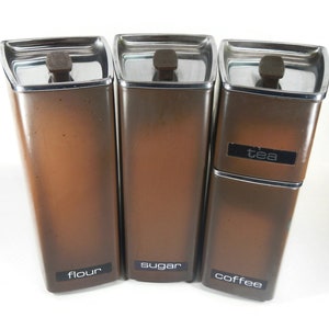 Vintage 4pc Lincoln Beautyware Canister Set - Metal, Flour, Sugar