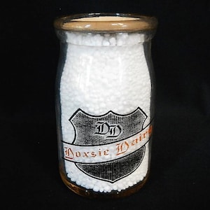 RARE Vintage Doxsie Dairy Glass Bottle - Ashtabula, Ohio - clear, cottage cheese - milkman, retro, kitchen decor, farmhouse, advertising