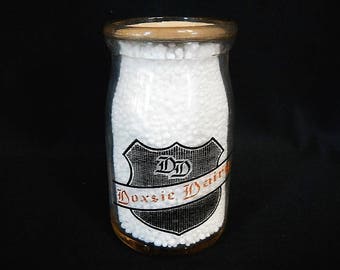RARE Vintage Doxsie Dairy Glass Bottle - Ashtabula, Ohio - clear, cottage cheese - milkman, retro, kitchen decor, farmhouse, advertising