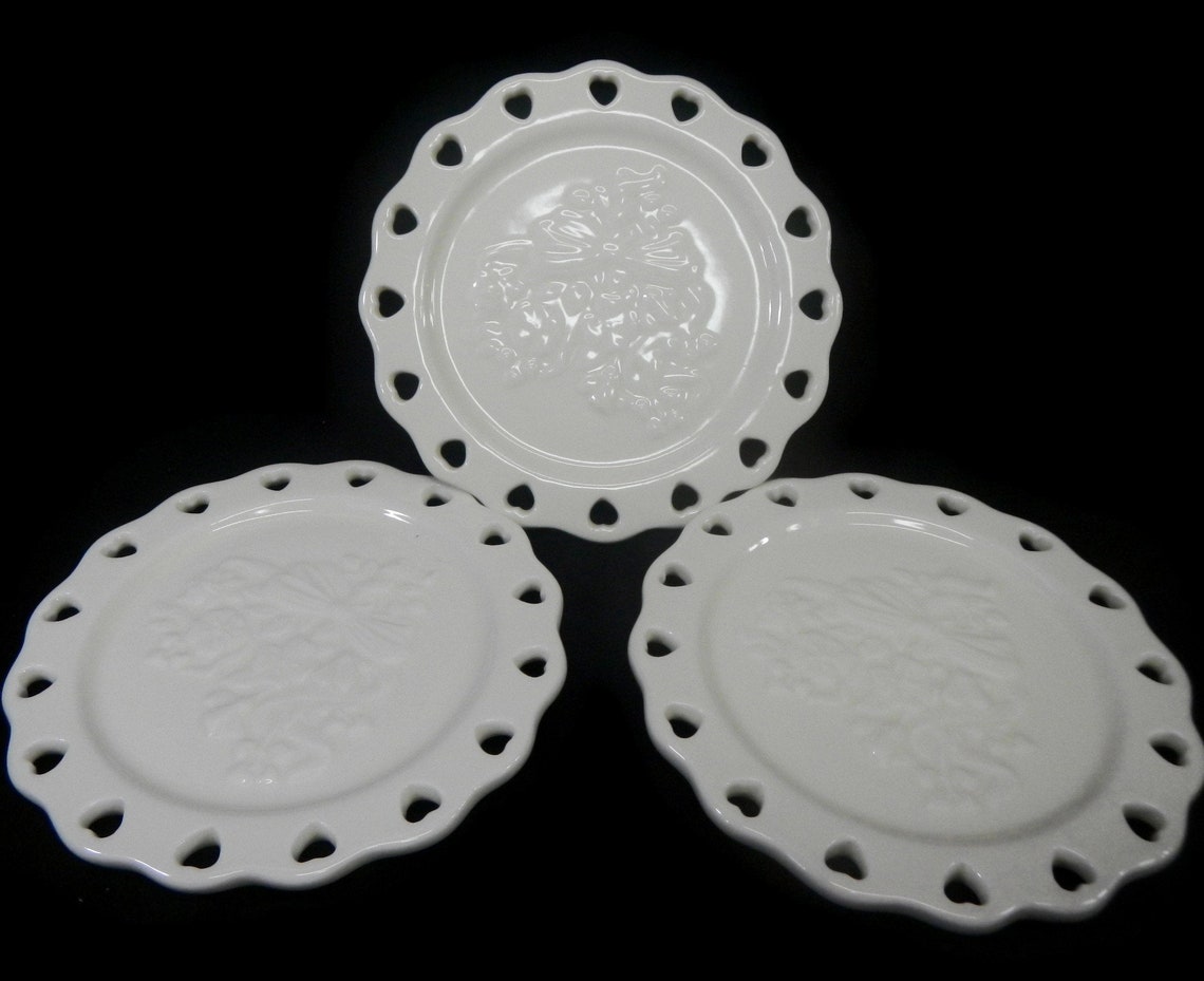 Vintage Longaberger Pottery Wall Plates Candle Plates Set Etsy