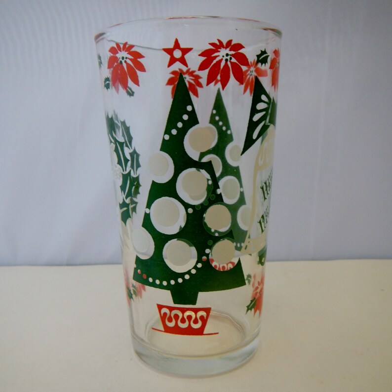 Vintage Holiday Drinking Glasses Hazel Atlas Glass 1960s Etsy