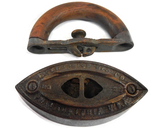 Antique Cast Iron Sad Iron, CHOICE- Colebrookdale #2, Enterprise
