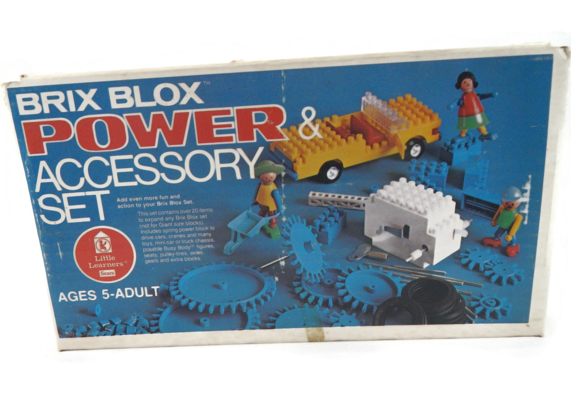 Vintage Brix Blox Building Blocks & Power Accessory Set - 1970s