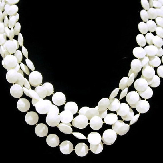 SALE - Vintage White 50" Multi-Strand Necklace - … - image 3