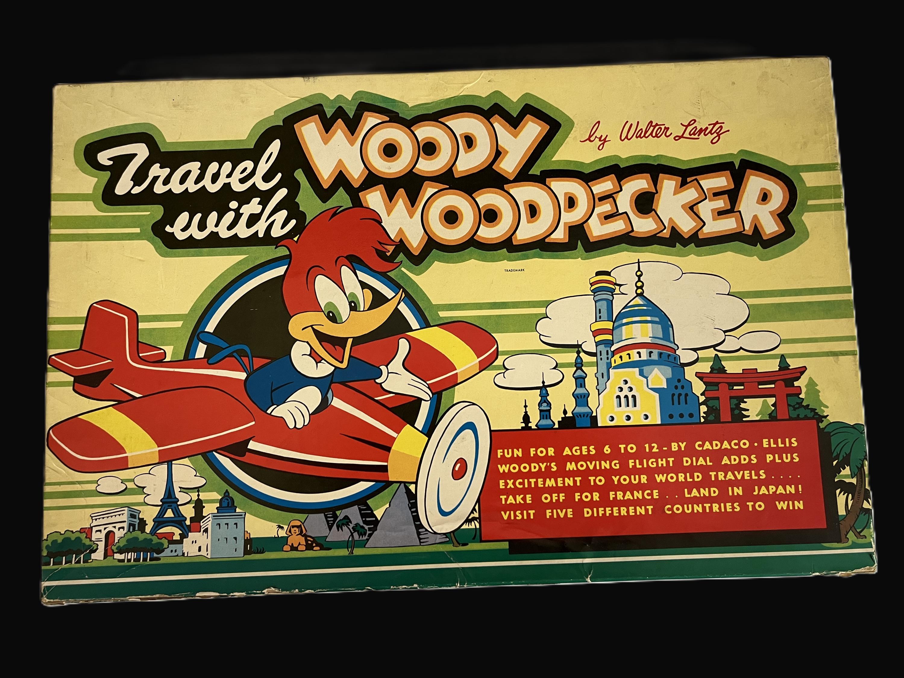 レア品 Woody•Woodpecker ガレージキット RARE Vintage Travel With Woody Woodpecker Board Game - 1956, No