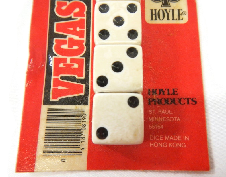 carded family game sealed Hong Kong official set of 5 Vintage Hoyle Vegas Dice card game party game Model 8190-1970s-1980s