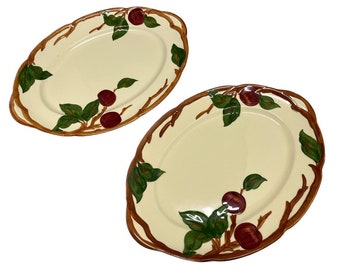 Vintage Franciscan Ware Apple Platter, CHOICE - 14"x10", 1950s, apples, beige, red, ceramic - serving plate, kitchen, dinnerware,made in USA
