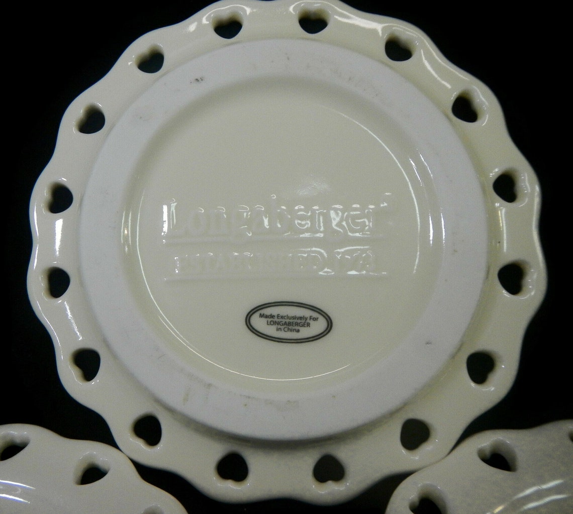 Vintage Longaberger Pottery Wall Plates Candle Plates Set Etsy