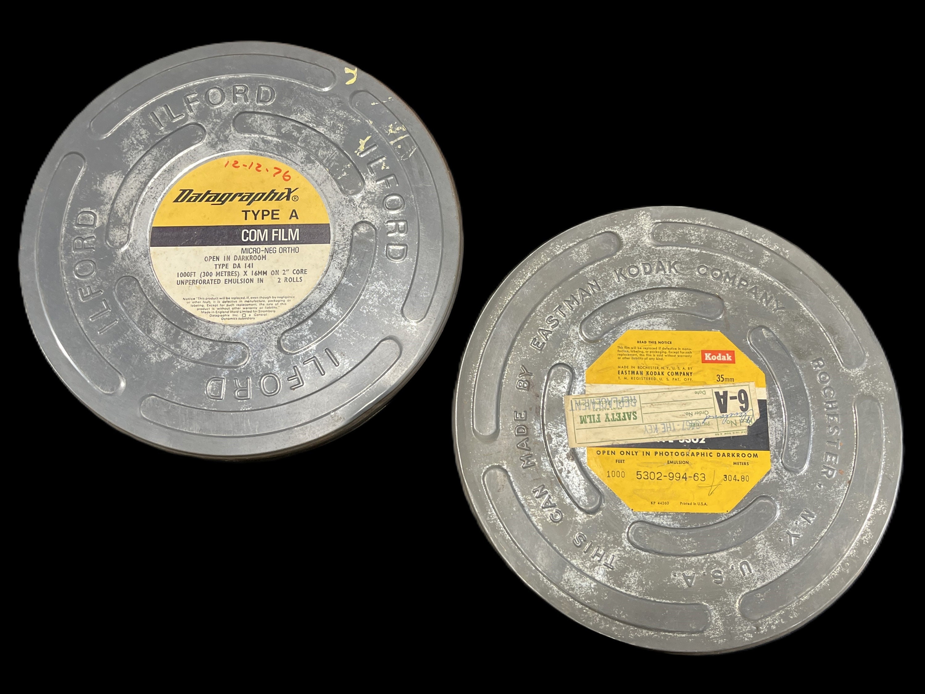 Classic Kodak 16mm Film Reel Canisters Set of 2 Film Storage Tins