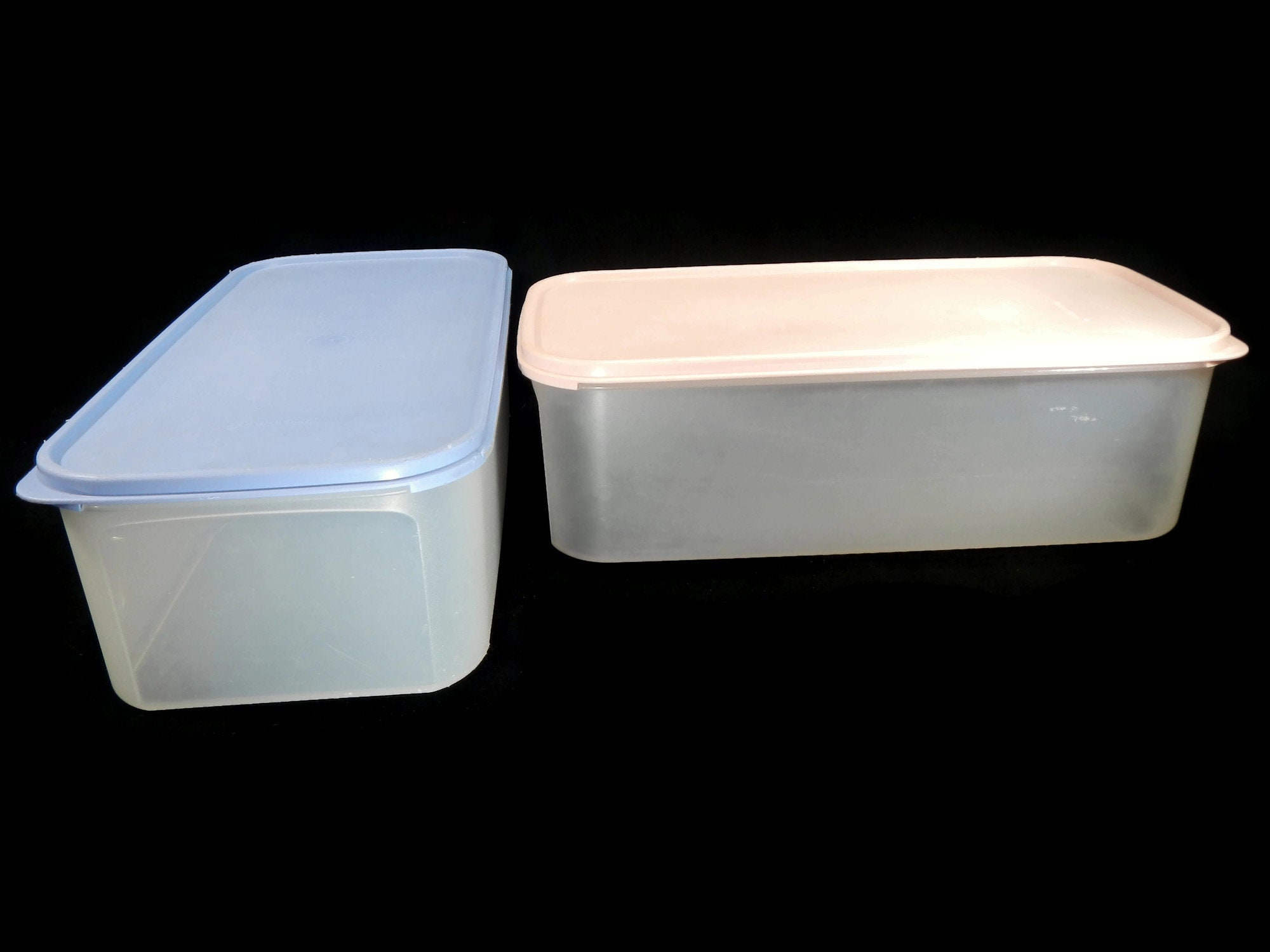 2 Square Rounds, 1 Rectangle, Tupperware Containers, Vintage