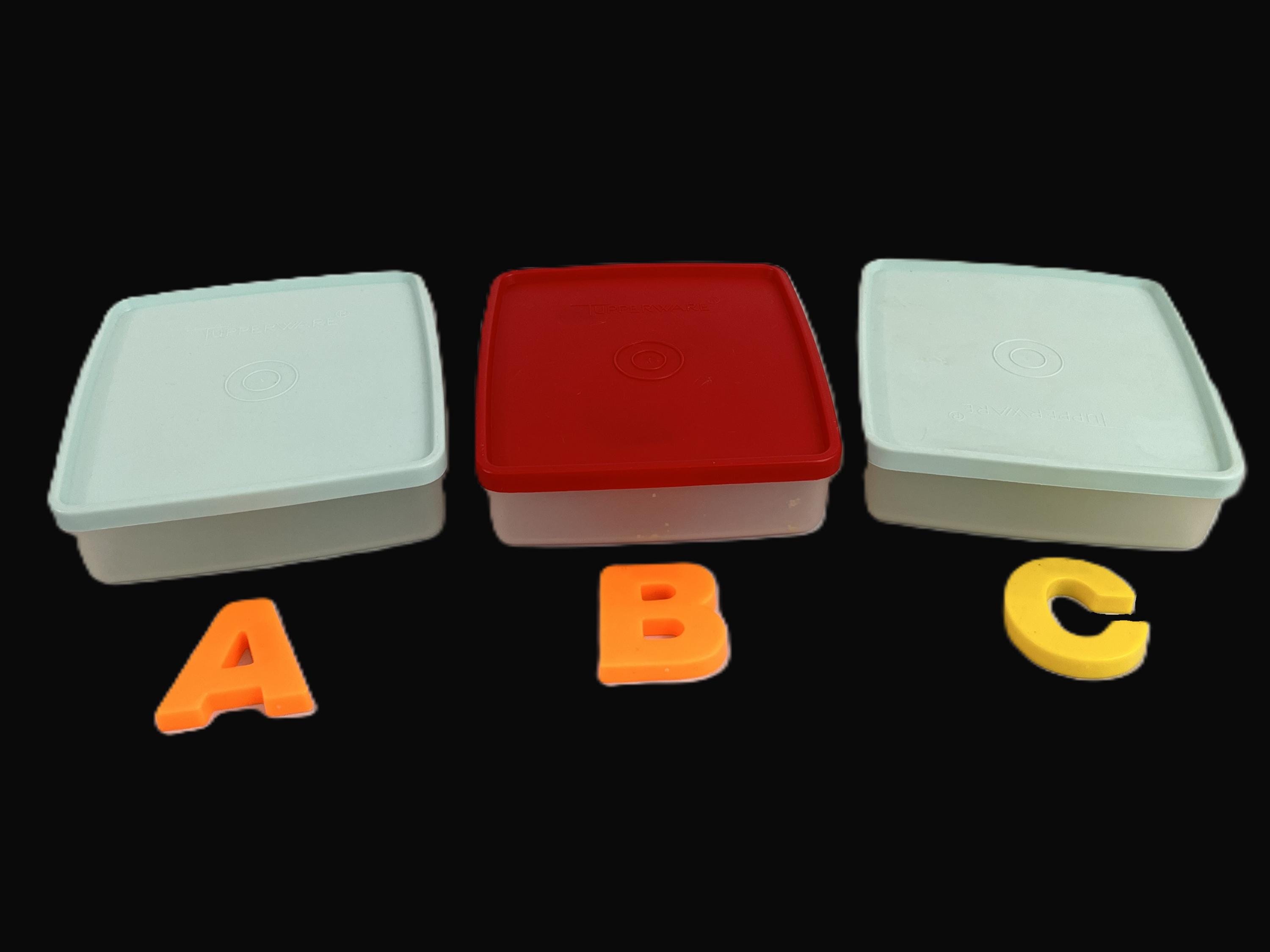 Tupperware Square Red Container With Lid - Etsy