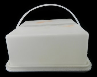 Vintage Tupperware Rectangular Cake Carrier Lid White 9x13 No Handle 622-1  623-1