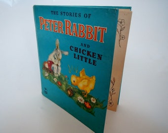 Vintage Book "The Stories of Peter Rabbit and Chicken Little" - Whitman Publishing - 1948- classic, children, nursery tale, cozy corner book