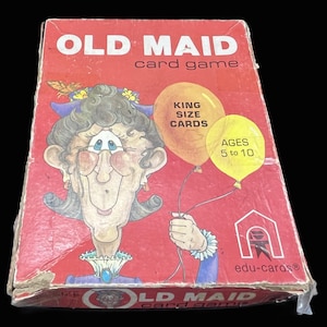 jeu de cartes vintage Old Maid - cartes king-size, Edu-Cards, 1983 - jeu pour enfant, jouet pour enfant, scrapbooking, travaux manuels, objet de collection, jeu de cartes ancien