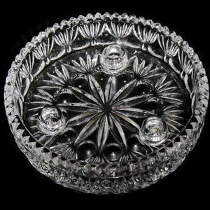 Vintage Princess House 3-Lite Taper Candle Holder Centerpiece - Model No. 830, 1980s, lead crystal, clear glass, taper, original box, heavy
