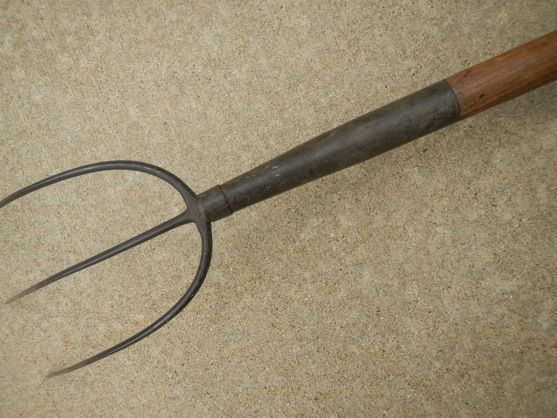 Vintage Hay Pitchfork 3 prong midcentury farm tool Etsy