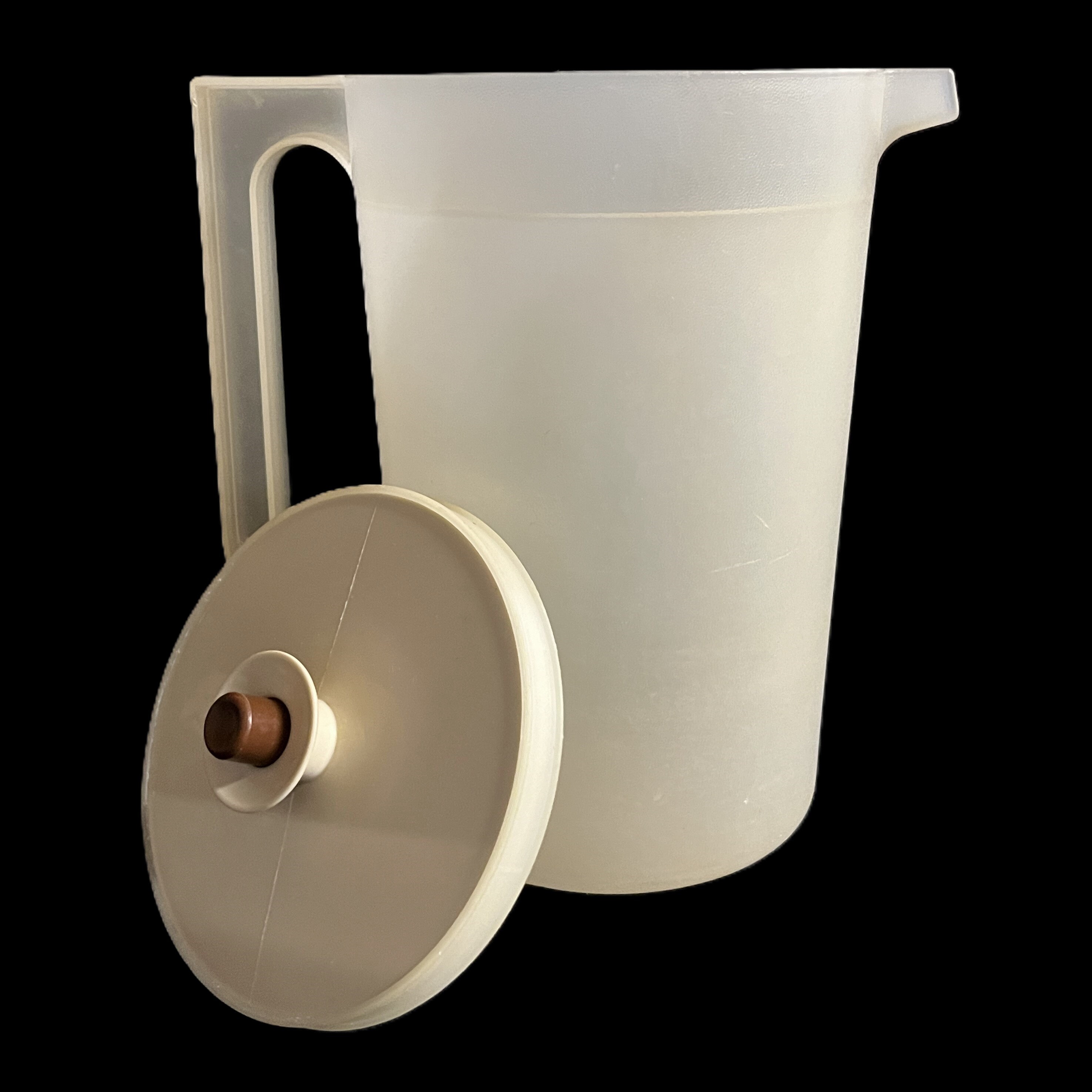 Vintage Tupperware Pitcher, Push Button Lid - 2 Quart, Sheer
