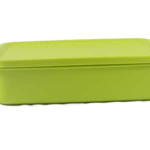 Vintage Tupperware Click To Go Container - lime green, lid, #7916, 900 ml - lunch box, craft storage, retro, kitchen, pantry, food storage