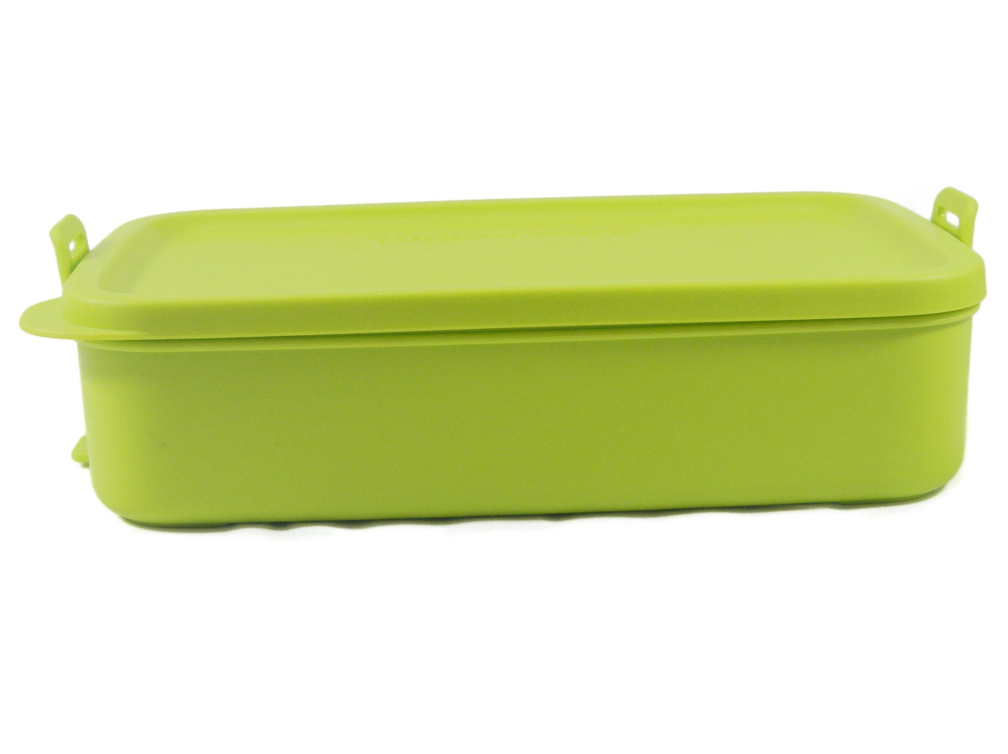 Vintage Tupperware Click to Go Container - Lime Green, Lid, #7916