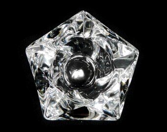 Vintage Mikasa Candle Holder - Diamond, 1990s, clear glass, lead crystal - candleholder, votive, candles, wedding, housewarming, home decor