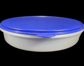 Vintage Tupperware 12" Pie Taker, Lid - sheer, blue, #242 - food container, carrier, cupcake, cookie storage, pie saver, serving, party