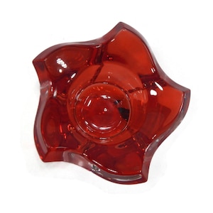 Vintage Mikasa Candle Holder - Pacific Wave, 1990s, red glass, lead crystal - candleholder, votive,candles, wedding, housewarming,home decor