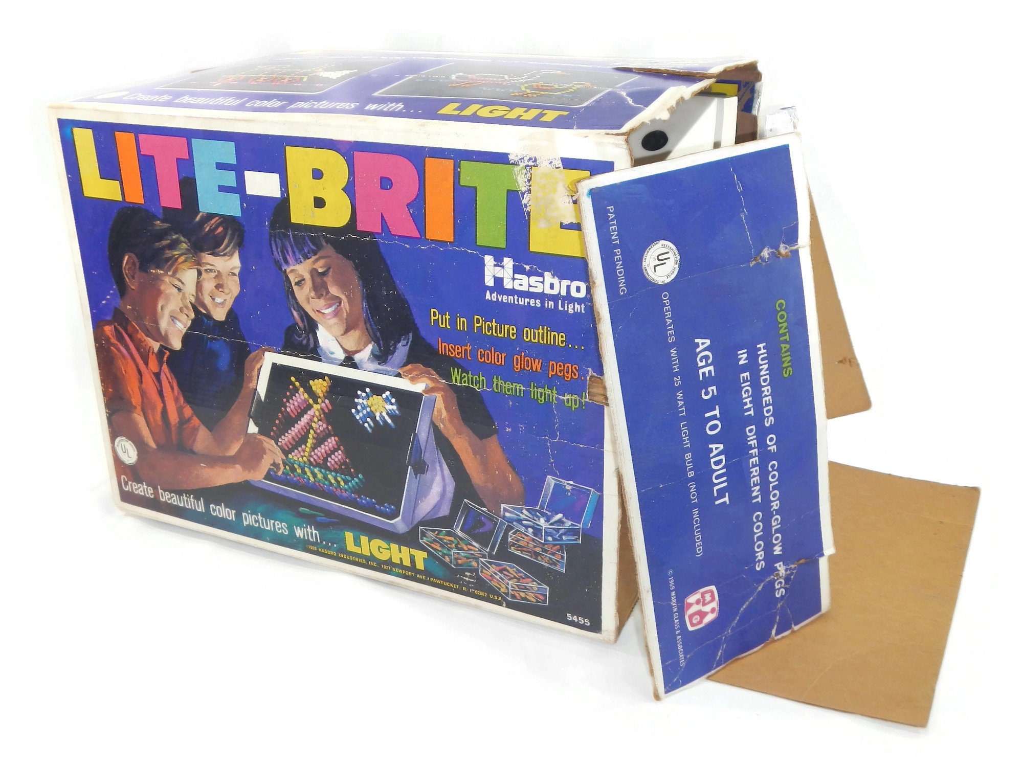 VINTAGE ORIGINAL 1967 LITE BRITE - LIGHT BRIGHT by HASBRO Original Box &  Pegs