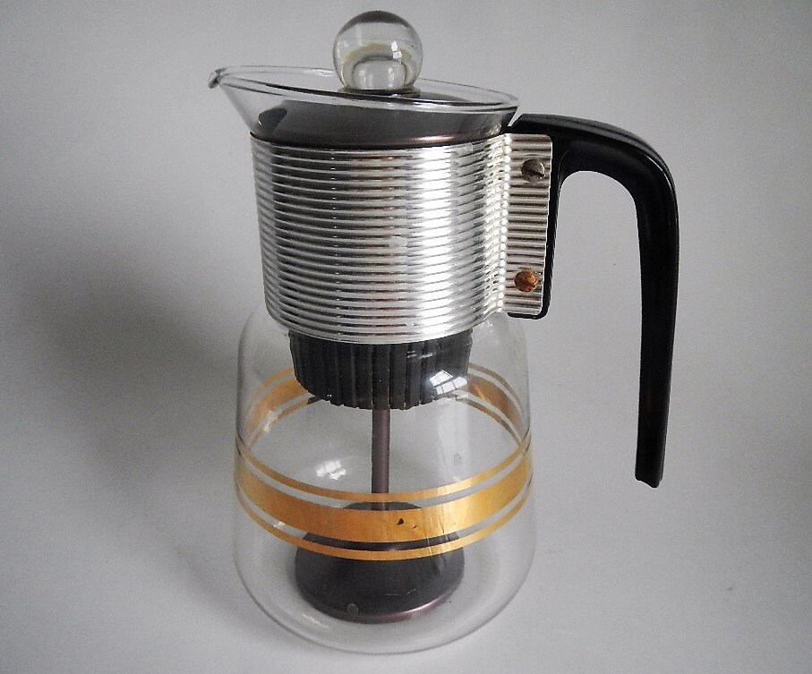 Vintage Cory Coffee Maker clear glass gold DGPL3 atomic Etsy