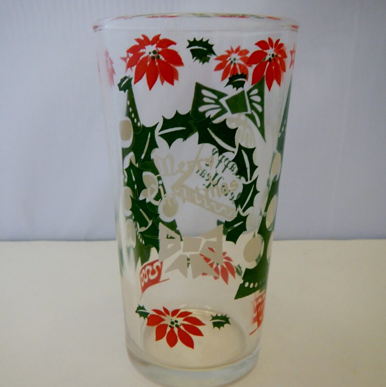 Vintage Holiday Drinking Glasses Hazel Atlas Glass 1960s Etsy