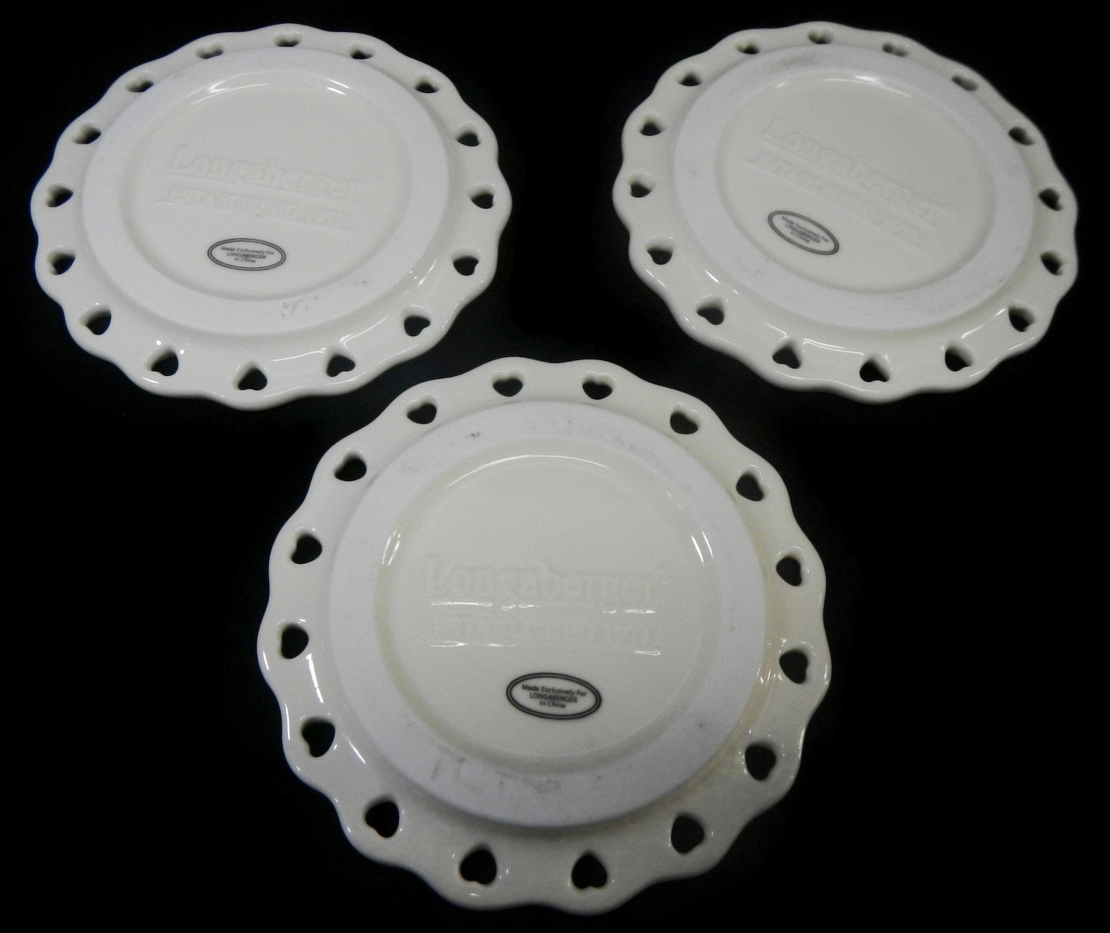 Vintage Longaberger Pottery Wall Plates Candle Plates Set Etsy