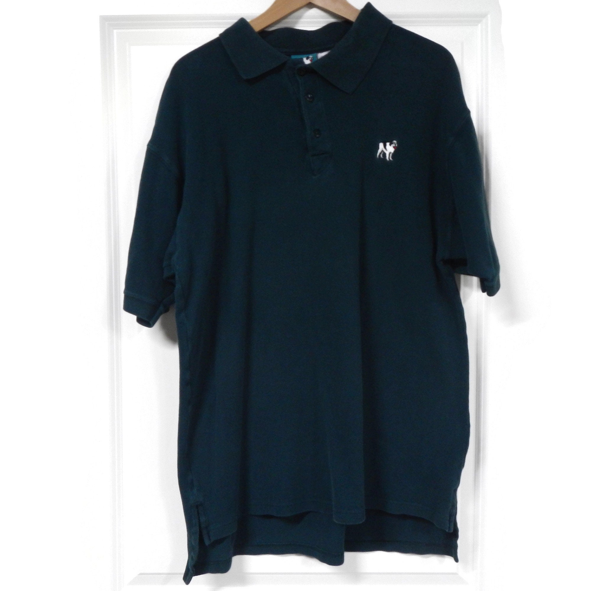 Vintage Big Dog Polo Shirt adult size L green 90s short Etsy