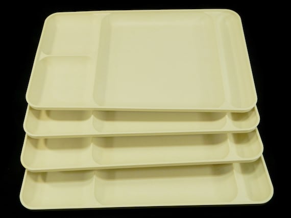 1980s Tupperware Divided Cafeteria Lunch Trays Set of 4 
