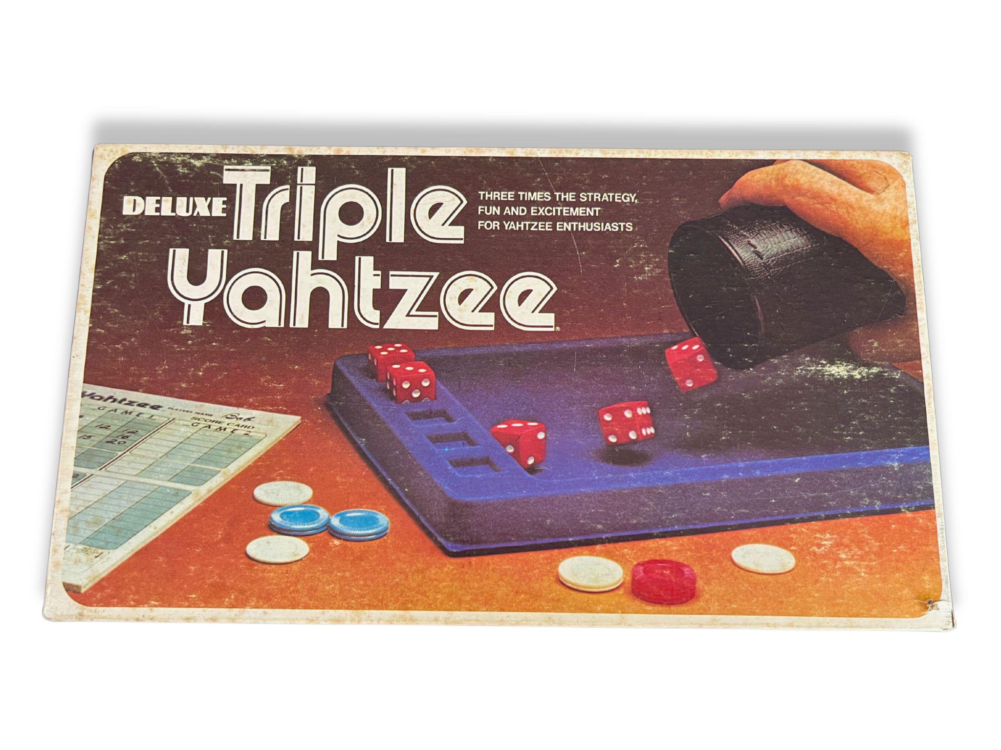 Vintage Deluxe Triple Yahtzee Game - COMPLETE, 1978, 8-adult, 2-4