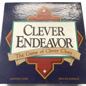 Vintage Clever Endeavor Game - Deluxe Edition, game of clever clues - 1989 - MindGames, #908, game night, party fun, adult game, family fun