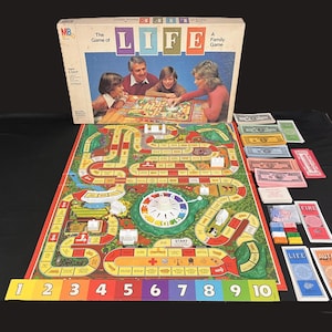 Vintage The Game of Life Board Game - COMPLETE, Milton Bradley, 1962 - millionaire acres, college, insurance, 3-D, game night, family fun