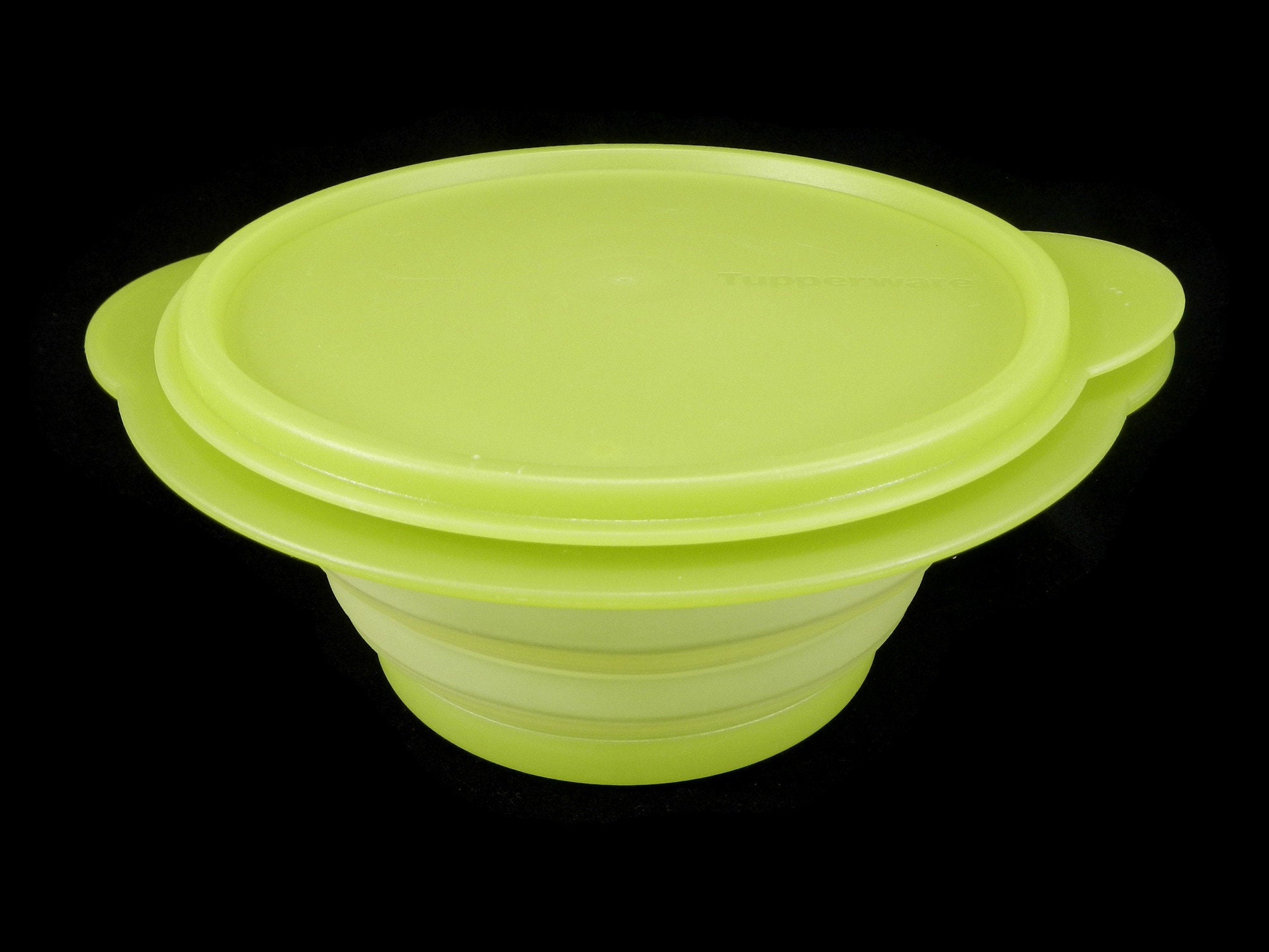 Tupperware #5453A Flat Out Expandable Collapsible Bowls ORANGE 4 Cups Set  Of 3