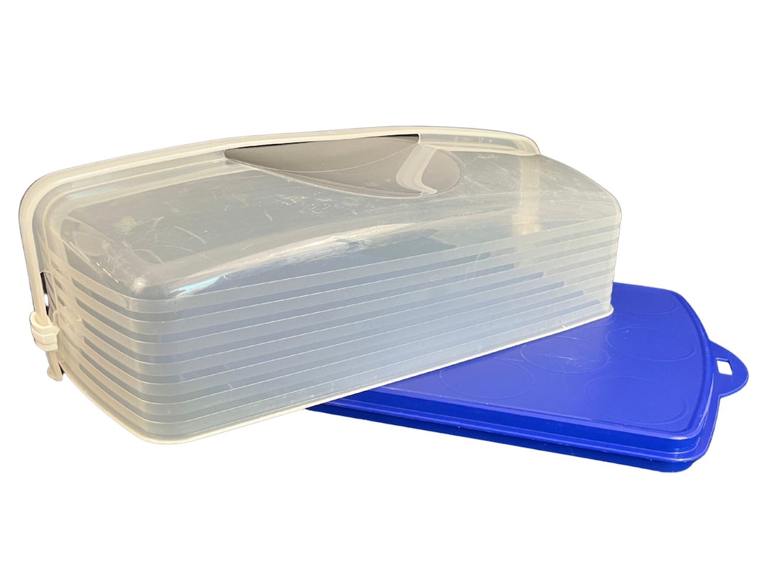 Vintage Tupperware Bake N Take Cake Taker - Rectangular Cupcake Carrier ...