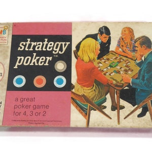Vintage Strategy Poker Game - Milton Bradley, 1967, #4960 - 2, 3 or 4 players, fun family game night, card game, retro casino game, man cave
