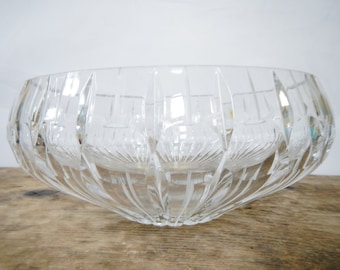 Vintage Imperlux Bowl - hand cut 24% lead crystal, Western Germany, 1970s-80s - collectible, serving, housewares, home decor, clear glass