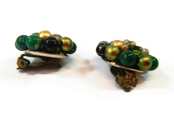 Vintage Cluster Earrings - clip-on - 1950s-1960s … - image 3