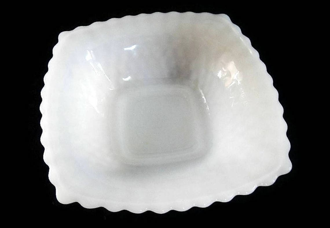 Vintage Milk Glass Candy Dish or Bowl White Diamond Hobnail Etsy