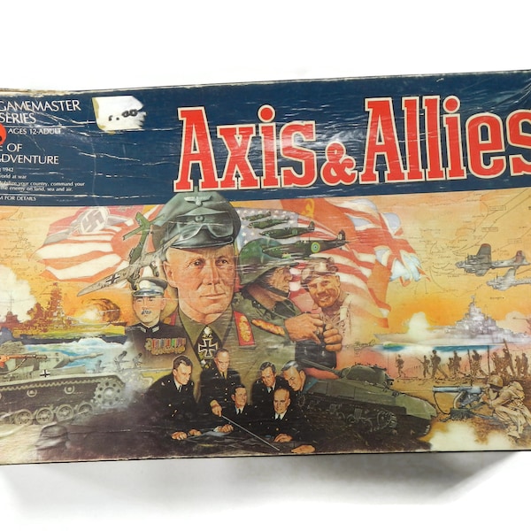 Vintage Axis & Allies Board Game - COMPLETE, Milton Bradley, 1984, #4423, 2-5 players, ages 12-adult - WWII, world war, strategy, gamemaster