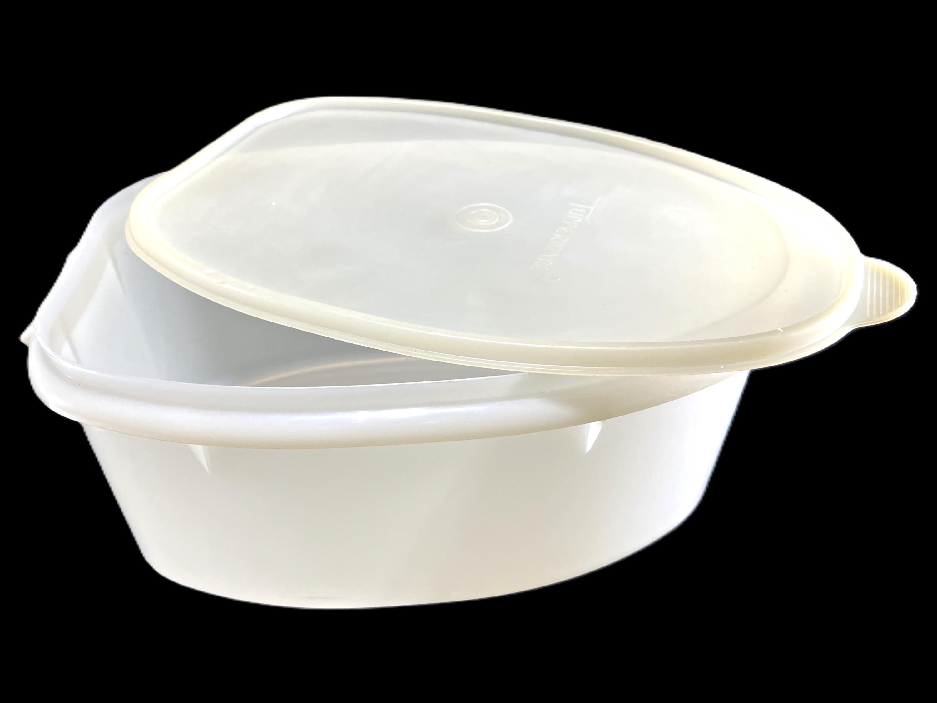 Vintage Tupperware Flavor Saver Container & Lid - White, Sheer
